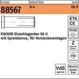 FISCHER Einschlaganker EA II M6x30 Stahl galvanisch verzinkt 100 Stück