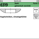 F. REYHER Kugelscheibe DIN 6319 Form C 6,4x12x2,3 mm Stahl einsatzgehärtet 50 Stück