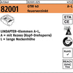 LINDAPTER-Klemmen A-L, A = mit Rezess (Kopf-Drehsperre) L = lange Nockenhöhe / 10mm / feuerverzinkt