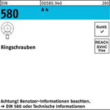 Ringschraube DIN 580 M6 C 15 E von F. REYHER – 25 Stück Packung