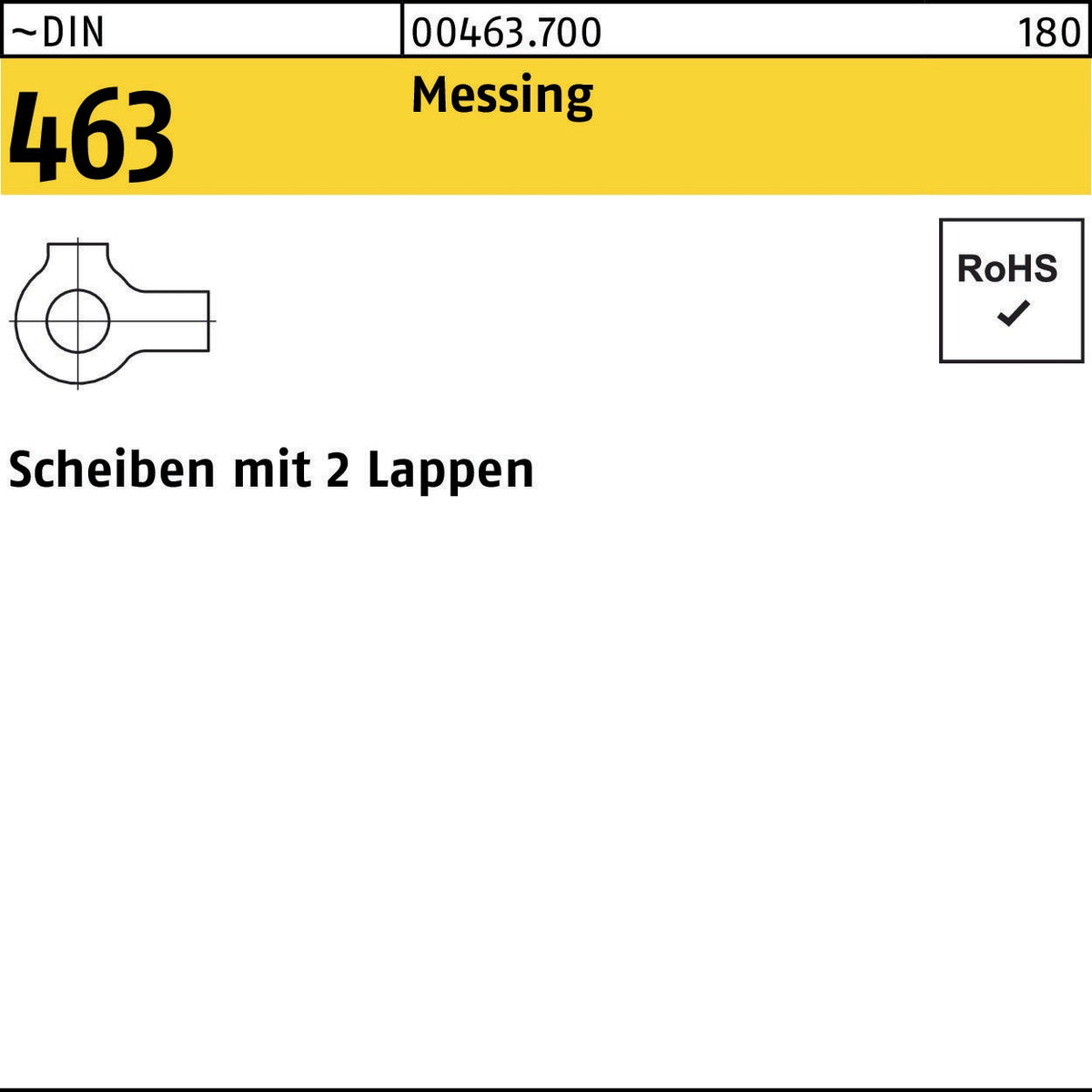 F. REYHER Scheibe DIN 463 mit 2 Lappen 5,3 mm Stahl blank 1000 Stück