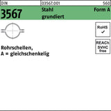F. REYHER Rohrschelle DIN 3567 gleichschenkelig A 22/NW 15 Stahl grundiert 100 Stück