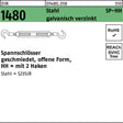 F. REYHER Spannschloss DIN 1480 offen mit 2 Haken M6 Stahl verzinkt