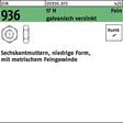 F. REYHER Sechskantmutter DIN 936 M8x1 17 H galvanisch verzinkt – 100 Stück
