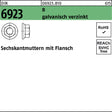 Sechskantmutter DIN 6923 M4 mit Flansch, verzinkt, 1000 Stück von F. REYHER