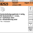 200 mm / Kantenbefestigungsbinder 2-teilig, für Kantenbreite 3 - 6 mm, O = Aufnahme oben A = Binderführung axial / EdgeCl. O-A