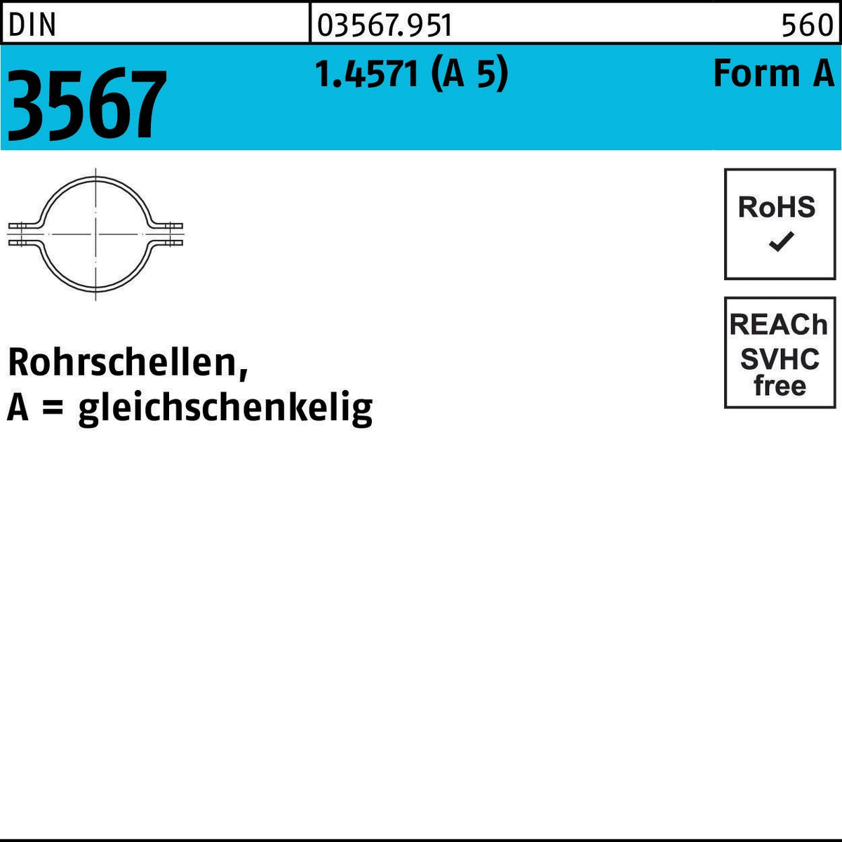 F. REYHER Rohrschelle DIN 3567 gleichschenkelig A 22/NW 15 Stahl grundiert 100 Stück