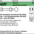 Sechskantschraube ISO 4017 VG M16x65 8.8 verzinkt mit Mutter, SB-Garnitur