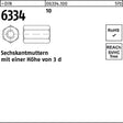 F. REYHER Sechskantmutter DIN 6334 M8 SW 13, 100 Stück, verzinkt, 10er-Pack