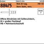 3,2 mm / 9 mm / Niet Aluminium-Legierung/Dorn Stahl, verzinkt