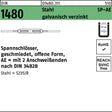 F. REYHER Spannschloss DIN 1480 offen mit 2 Anschweißenden SP-AE M6 Stahl galvanisch verzinkt