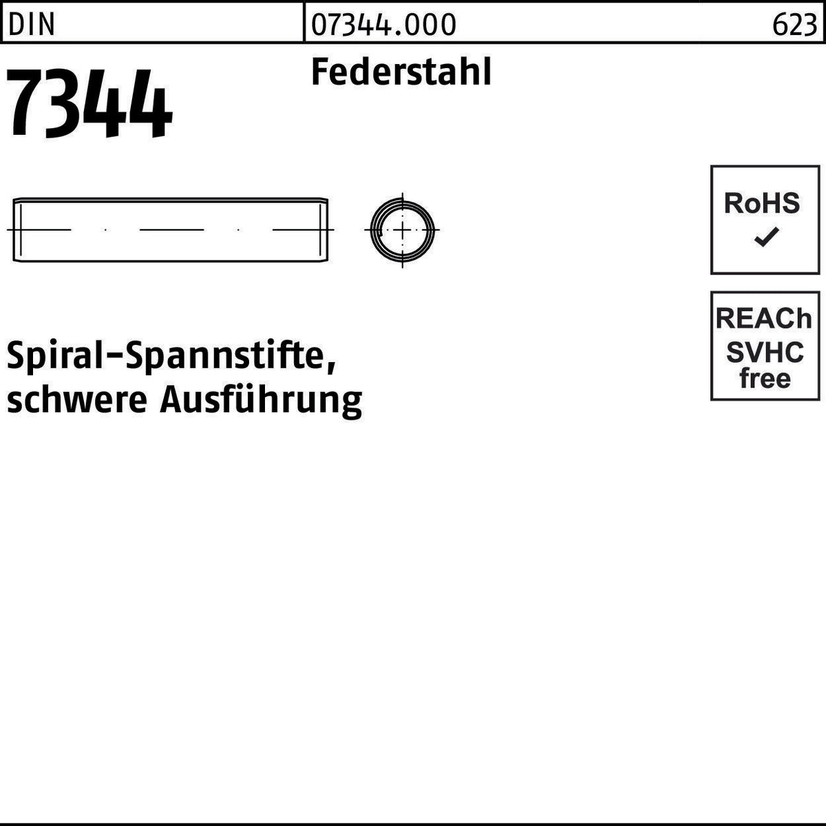 F. REYHER Spiralspannstift DIN 7344/ISO 8748 1,5x14 mm Federstahl schwere Ausführung 1000 Stück