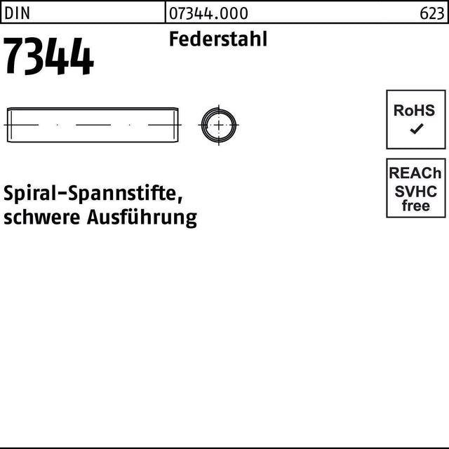 F. REYHER Spiralspannstift DIN 7344/ISO 8748 1,5x14 mm Federstahl schwere Ausführung 1000 Stück