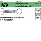 9,5 mm / Sechskant-Blechschrauben, F = mit Zapfen / 4,2 mm