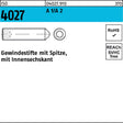 F. REYHER Gewindestift ISO 4027 mit Spitze und Innensechskant M6 x 45 mm