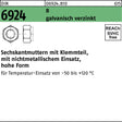 F. REYHER Sechskantmutter DIN 6924 mit Klemmteil M4, 8, galvanisch verzinkt