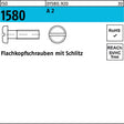 F. REYHER Flachkopfschraube ISO 1580 Schlitz M3x4 A2