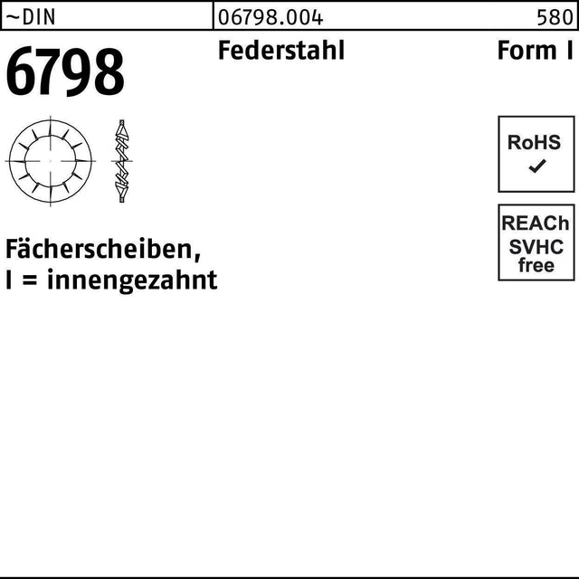 F. REYHER Fächerscheibe DIN 6798 Form I innengezahnt, 5,3 mm, Federstahl
