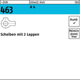F. REYHER Scheibe DIN 463 mit 2 Lappen 5,3 mm Stahl blank 1000 Stück