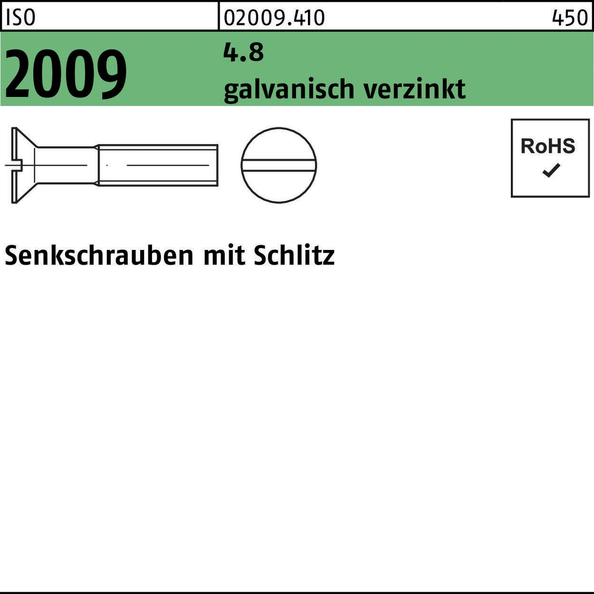 F. REYHER Senkschraube ISO 2009 Schlitz M2x4 4.8 galvanisch verzinkt 2000 Stück