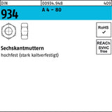 F. REYHER Sechskantmutter DIN 934 M24 A4-80