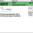 F. REYHER Schraubhaken R 88137 Typ 4 gerade 20 x 2,8 x 8 mm Stahl galvanisch verzinkt