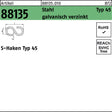 F. REYHER S-Haken R 88135 Typ 45 Stahl galvanisch verzinkt 100 Stück