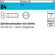 F. REYHER Zylinderschraube DIN 84 M3x45 A2 Schlitzschraube 500 Stück