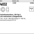 BUFAB Sechskantmutter ISO 4032 Links M4 6 Automatenstahl 100 Stück