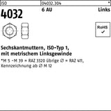 Sechskantmutter ISO 4032 Linksgewinde M14 aus Automatenstahl 50 Stück von BUFAB