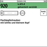 F. REYHER Flachkopfschraube DIN 920 mit Schlitz M3x3, 100 Stück, 4.8/5.8