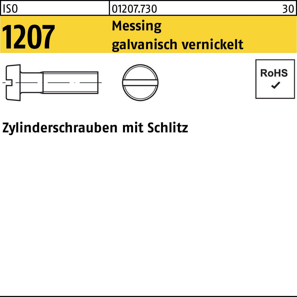 F. REYHER Zylinderschraube ISO 1207 Schlitz M2,5x6 Messing vernickelt 200 Stück