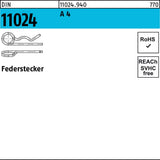 Federstecker DIN 11024 2,5/9-11,2 mm Stahl galvanisch verzinkt, 200 Stück von F. REYHER