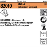 LINDAPTER Klemme R 82010 GTW 40 LR – M12/3-12, galvanisch verzinkt, zweiteilig