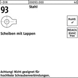 Unterlegscheibe DIN 93 mit Lappen 4,3 mm Stahl blank von F. REYHER – 1000 Stück