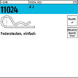 Federstecker DIN 11024 A 2, 2 mm, einfach – 25 Stück von F. REYHER