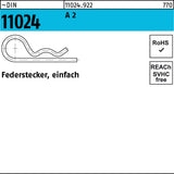 Federstecker DIN 11024 A 2, 2 mm, einfach – 25 Stück von F. REYHER