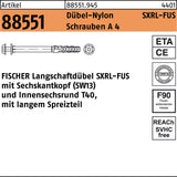 FISCHER Langschaftdübel SXRL-FUS 10x80 mit Sechskantkopf und Innensechsrund