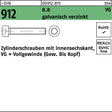 F. REYHER Zylinderschraube DIN 912 M4x30 8.8 VG Innensechskant galvanisch verzinkt 500 Stück