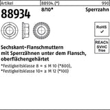 REYHER Sechskantflanschmutter R 88934 Sperrzahn M12, 100 Stück, oberflächengehärtet