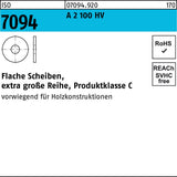 Unterlegscheibe ISO 7094 Stahl 100 HV extra große Reihe Produktklasse C 5 mm 100 Stück