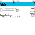 DIN 965 Senkschrauben M5x40 Pozidriv-Kreuzschlitz A2 Edelstahl 200 Stück von F. REYHER
