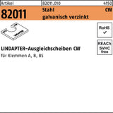 LINDAPTER Ausgleichsscheibe R 82011 CW M8/2,0 Stahl galvanisch verzinkt