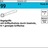 F. REYHER Kegelgriff DIN 99 Form N 50 mm M6 Stahl