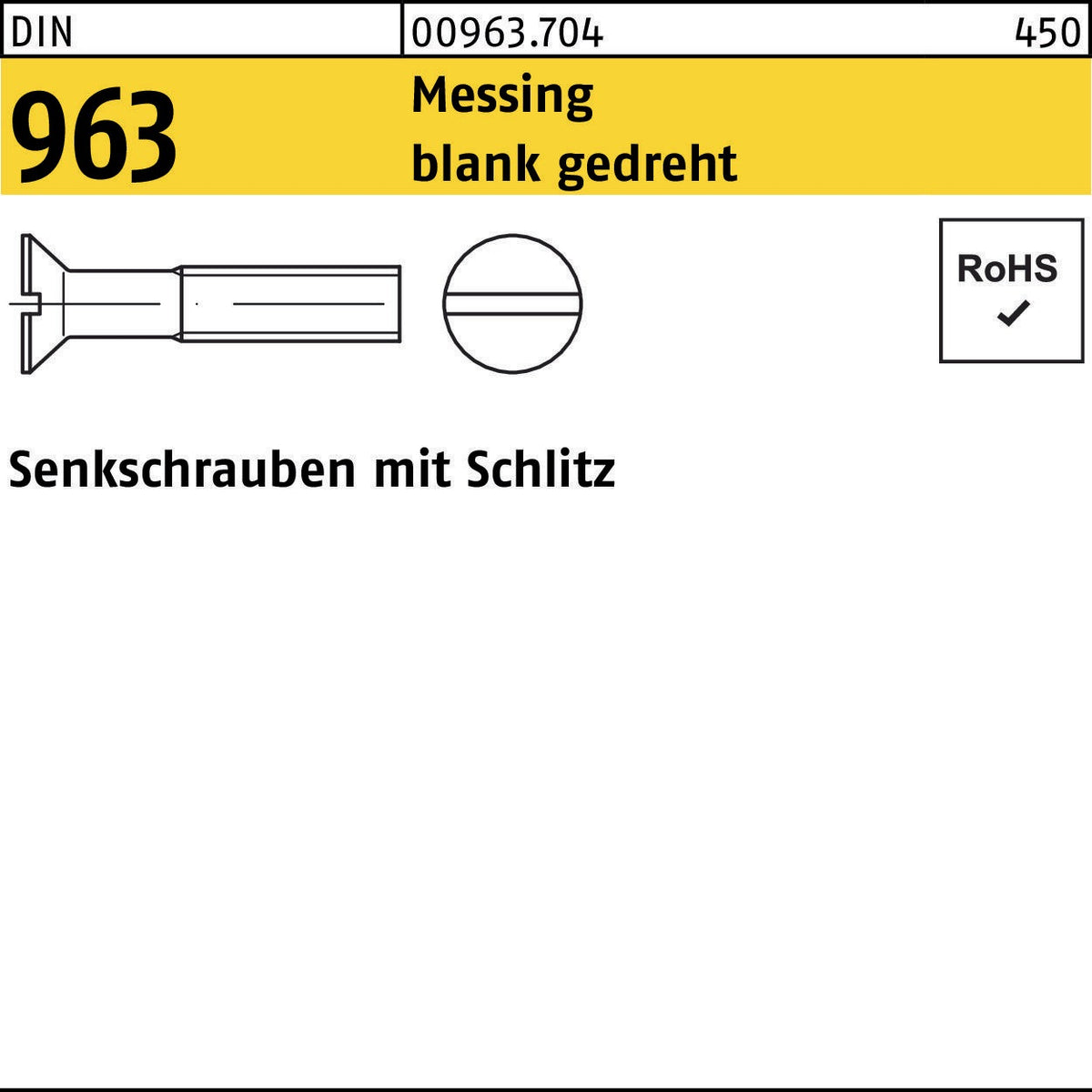 F. REYHER Senkschraube DIN 963 Schlitz M1,6 x 4 mm Messing blank gedreht