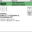 F. REYHER Unterlegscheibe DIN 9021 3,2 x 9 x 0,8 mm Stahl 140/100 HV galvanisch verzinkt 10000 Stück