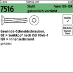 6 mm / Gewinde-Schneidschrauben, DE = Senkkopf nach ISO 7046-1 ISR = Innensechsrund / 3 mm