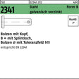 F. REYHER Bolzen ISO 2341 Form B mit Kopf und Splintloch 8x20x16,5 mm Stahl verzinkt 100 Stück