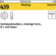 F. REYHER Sechskantmutter DIN 439/ISO 4035 Form B Messing BM 8