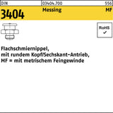 F. REYHER Flachschmiernippel DIN 3404 mit rundem Kopf und Sechskant M6x1 SW 11